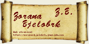 Zorana Bjelobrk vizit kartica